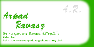 arpad ravasz business card